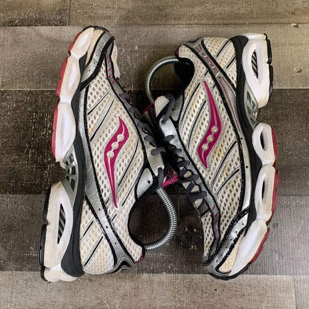 Saucony Women’s Size 8.5 CS Glide Athletic Shoes Grey Pink Running Sneakers - Picture 9 of 11